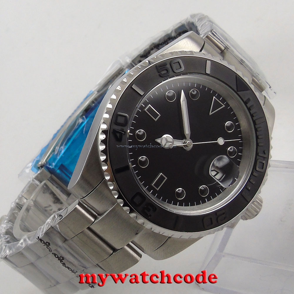40mm bliger black dial brushed ceramic bezel sapphire glass 40mm bliger black dial brushed ceramic bezel sapphire glass
