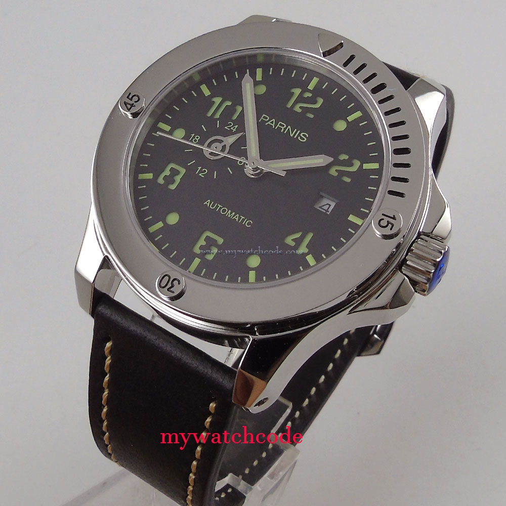 40mm Parnis Automatic Mechanical Men Wristwatch GMT Luminous Watch | eBay
